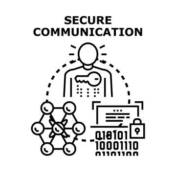 Secure communication protecting digital data and user identity Stock Illustration