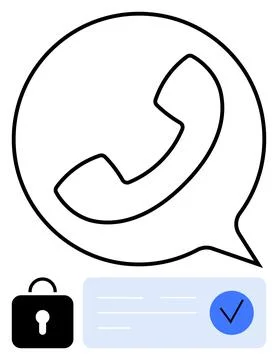 Secure communication through phone with encryption and verification features Stock Illustration
