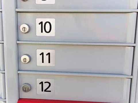 Secure community mailboxes Stock Photos