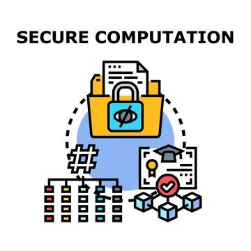 Secure computation and data privacy concept illustration Stock Illustration