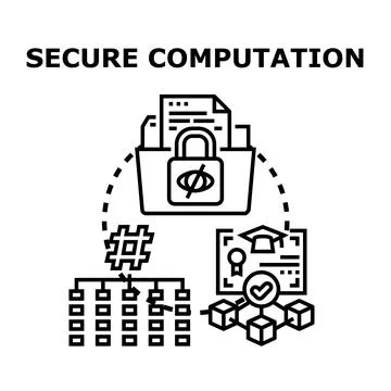 Secure computation and data privacy concept illustration 库存插图