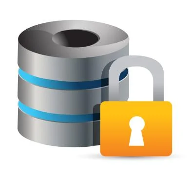 Secure computer database illustration design over white Illustrazione stock