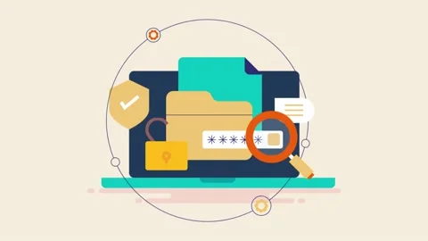 Secure computer file with password security login. Stock Footage 238076707