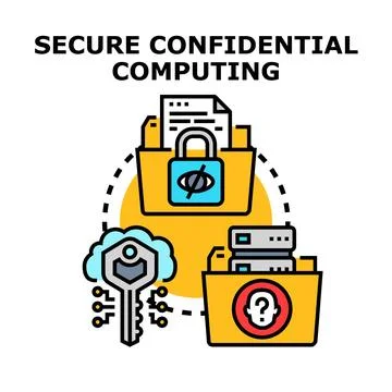 Secure confidential computing for data privacy and encryption Stock Illustration