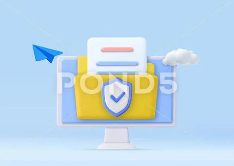 Secure confidential files folder Ilustraciones de archivo