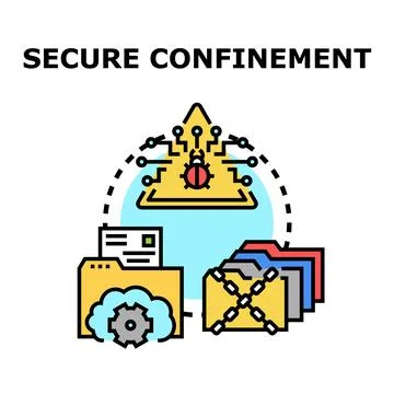 Secure confinement of data, cyberthreat protection concept Stockillustratie