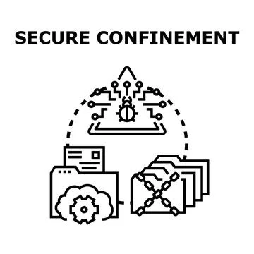 Secure confinement of data, cyberthreat protection concept Stock Illustration