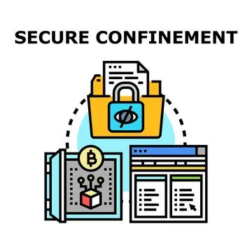 Secure confinement of digital data and cryptocurrency access Stock Illustration