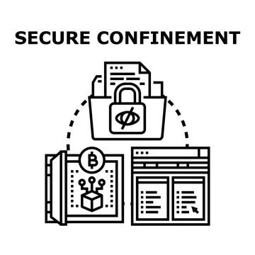Secure confinement of digital data and cryptocurrency access Stock Illustration