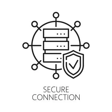 Secure connection, content delivery network icon Stock Illustration