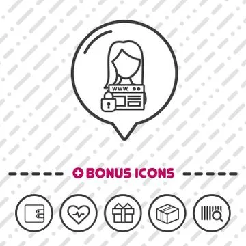 Secure connection icon thin line Bonus Icons. Eps10 Vector. Illustrazione stock