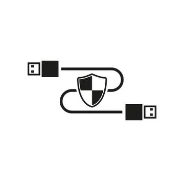 The secure connection icon. Transfer and connection, data, antivirus, firewall Stock Illustration