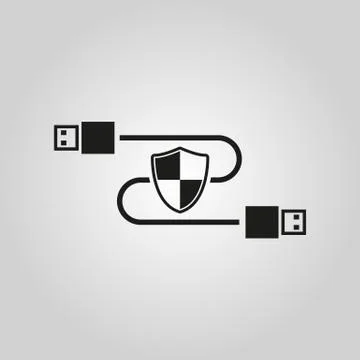 The secure connection icon. Transfer and connection, data, antivirus, firewall 스톡 일러스트