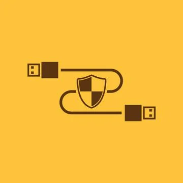 The secure connection icon. Transfer and connection, data, antivirus, firewall 库存插图