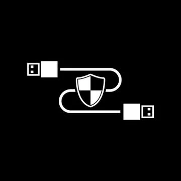 The secure connection icon. Transfer and connection, data, antivirus, firewall 무료 스톡 일러스트
