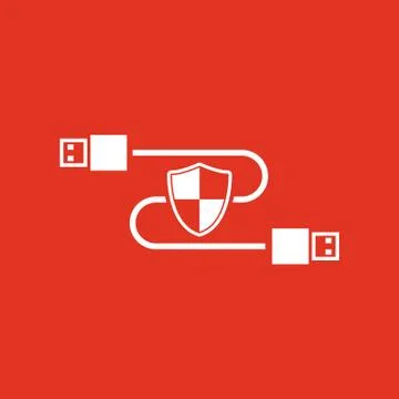 The secure connection icon. Transfer and connection, data, antivirus, firewall Stock Illustration