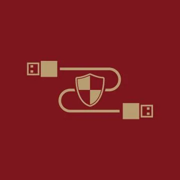 The secure connection icon. Transfer and connection, data, antivirus, firewall Stock Illustration