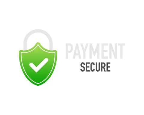 Secure connection icon vector illustration isolated on white background, flat Illustrazione stock