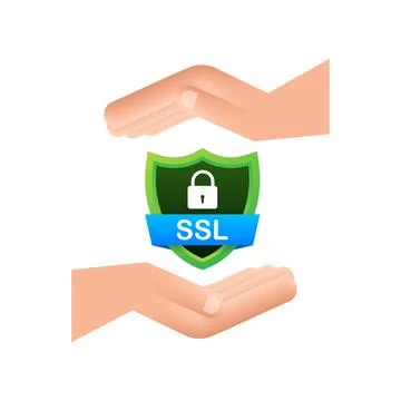 Secure connection icon vector illustration isolated on white background, flat Ilustración de archivo