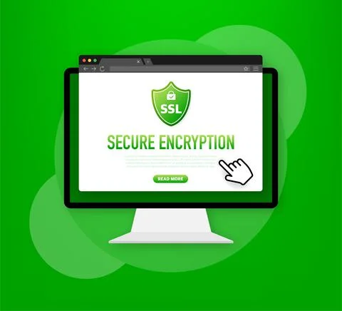 Secure connection icon vector illustration isolated on white background. Flat Ilustración de archivo