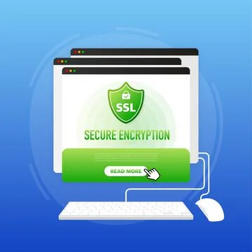 Secure connection icon vector illustration isolated on white background. Flat Ilustración de archivo