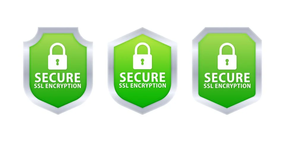 Secure connection. SSL shield protected. https certificate privacy icon. Ssl Illustration