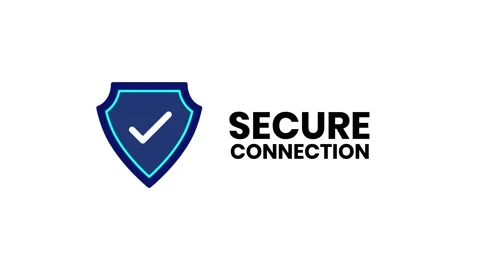 Secure connection text with tick icon animation isolated on white background Stock-Footage 342583280