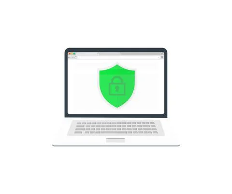 Secure connection website vector flat cartoon illustration. Illustrazione stock