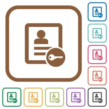 Secure contact simple icons Stock Illustration