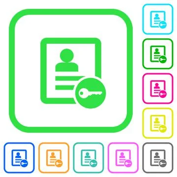 Secure contact vivid colored flat icons Stock Illustration