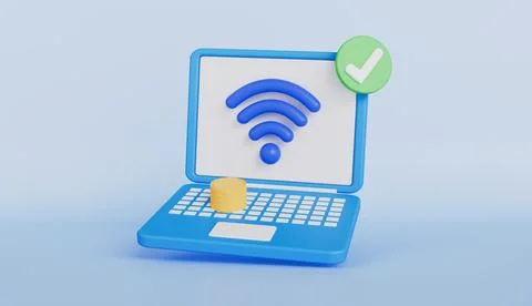 Secure of contactless payments with floating elements of a laptop coins Ilustración de archivo