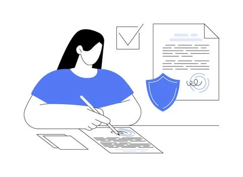 Secure copyright abstract concept vector illustration. イラスト素材