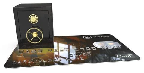 Secure Credit Card. Stock Illustration