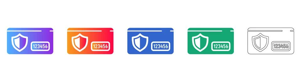 Secure Credit Card Payment Code Icons Illustrazione stock