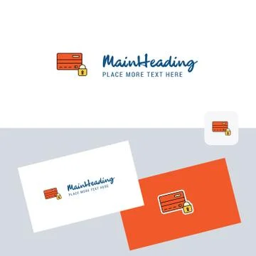 Secure credit card vector logotype with business card template. Elegant corpo イラスト素材
