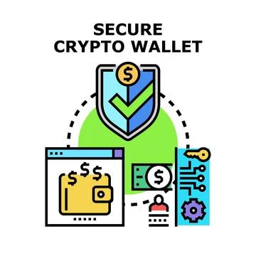 Secure crypto wallet concept protecting digital assets Stock Illustration