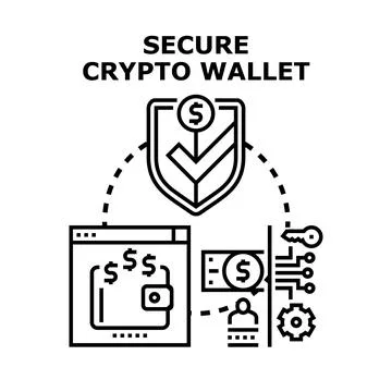 Secure crypto wallet concept protecting digital assets Stock Illustration