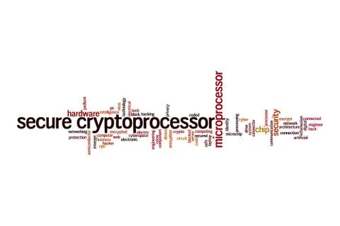 Secure cryptoprocessor cloud concept Stock Illustration