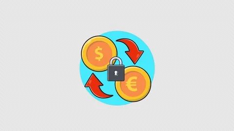 Secure Currency Exchange. Fixed Exchange Rate Animation - Transparent 库存影片 334118926