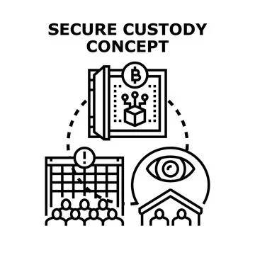 Secure custody concept for digital financial assets Stock Illustration
