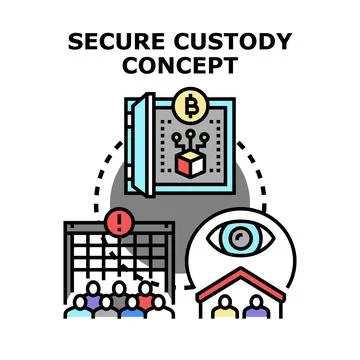 Secure custody concept for digital financial assets Stock Illustration