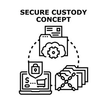 Secure custody concept receiving digital data protection Stock Illustration