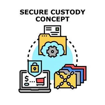 Secure custody concept receiving digital data protection Stock Illustration