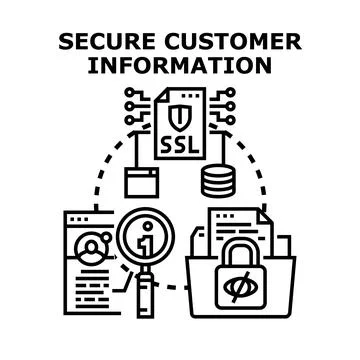 Secure customer information protecting personal online data Illustrazione stock