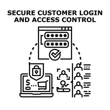 Secure customer login and access control concept イラスト素材