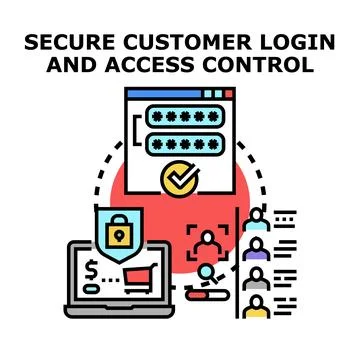 Secure customer login and access control concept Stock Illustration
