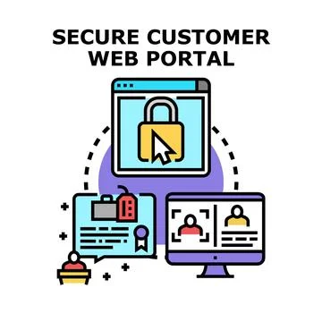 Secure customer web portal representing online protection 스톡 일러스트