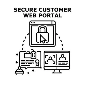 Secure customer web portal representing online protection Stock Illustration