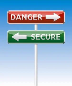 Secure - danger way traffic road board. Stock Illustration
