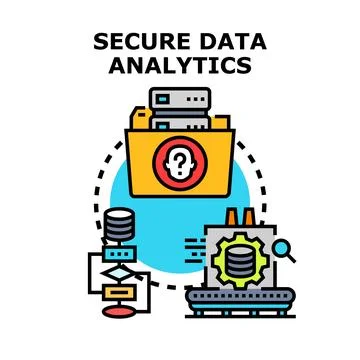 Secure data analytics process analyzing confidential information Stock Illustration
